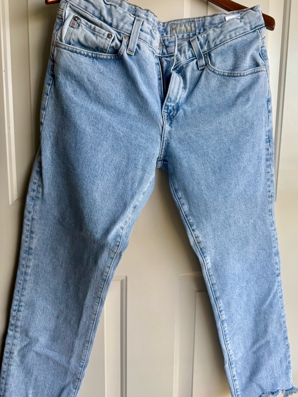 Ag Adriano Goldschmied Light Blue Cropped Ankle Jeans